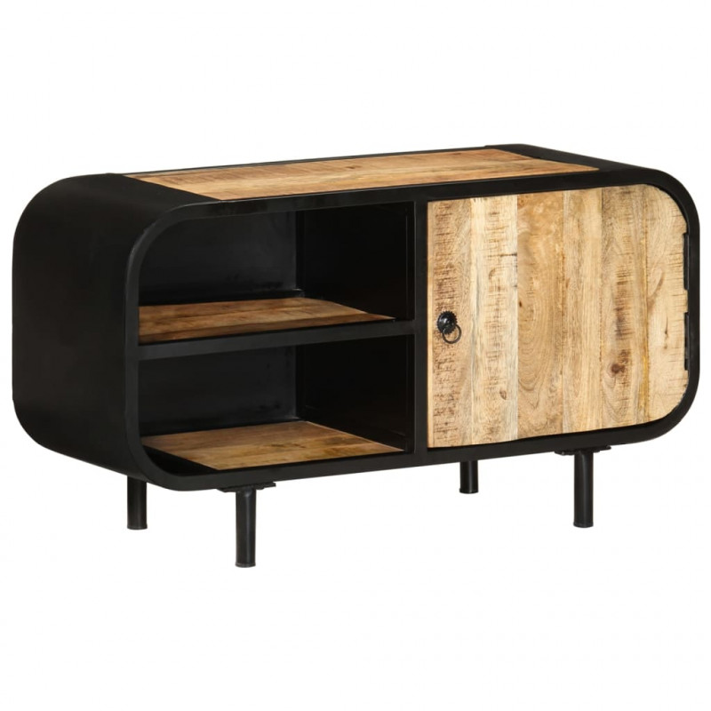 Szafka pod TV, 90x30x48 cm, surowe drewno mango