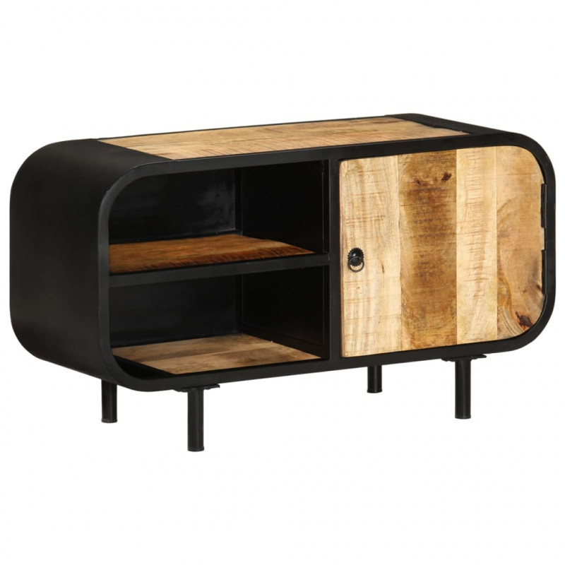 Szafka pod TV, 90x30x48 cm, surowe drewno mango
