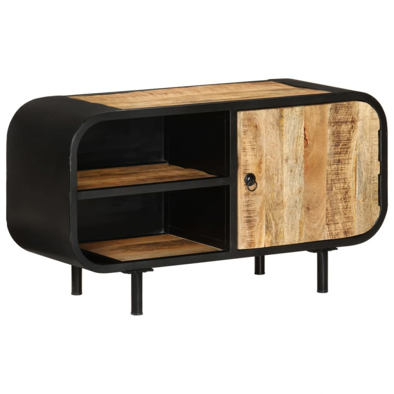 Szafka pod TV, 90x30x48 cm, surowe drewno mango