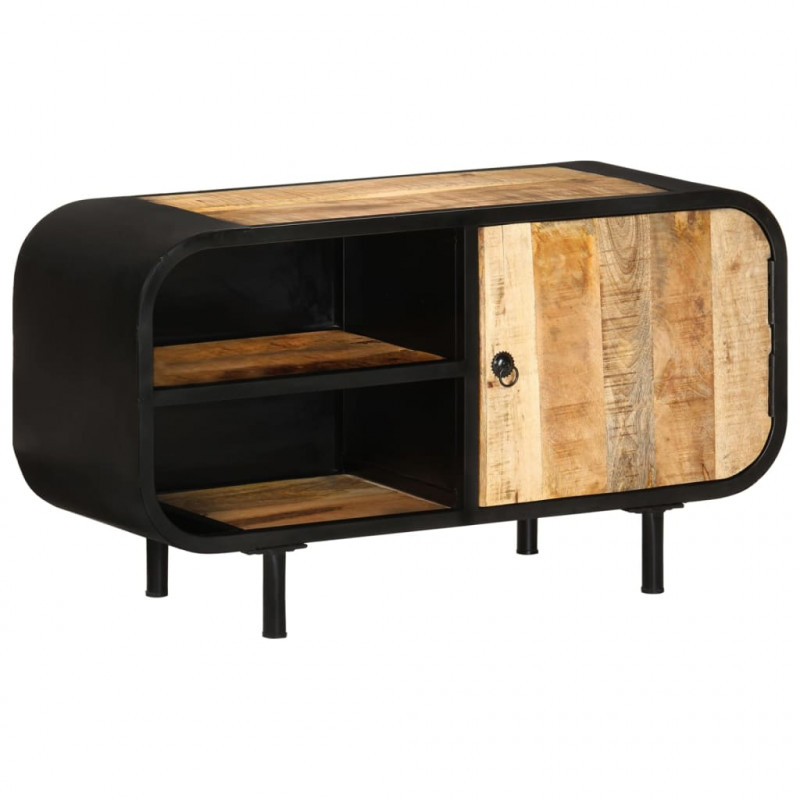 Szafka pod TV, 90x30x48 cm, surowe drewno mango