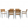 Zestaw do jadalni w ogrodzie 7 pcs Szary Lite Drewno Akacji