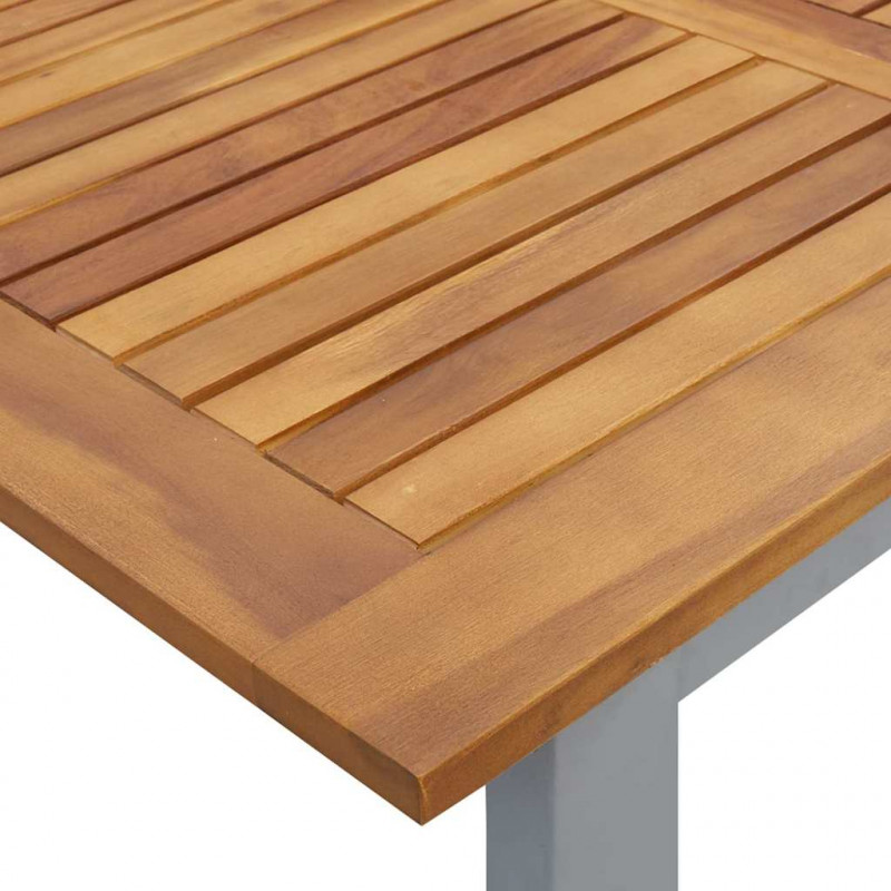 Zestaw do jadalni w ogrodzie 7 pcs Szary Lite Drewno Akacji