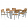 Zestaw do jadalni w ogrodzie 7 pcs Szary Lite Drewno Akacji