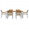Zestaw do jadalni w ogrodzie 7 pcs Szary Lite Drewno Akacji