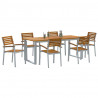 Zestaw do jadalni w ogrodzie 7 pcs Szary Lite Drewno Akacji