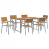 Zestaw do jadalni w ogrodzie 7 pcs Szary Lite Drewno Akacji