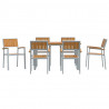 Zestaw do jadalni w ogrodzie 7 pcs Szary Lite Drewno Akacji