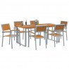 Zestaw do jadalni w ogrodzie 7 pcs Szary Lite Drewno Akacji