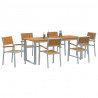 Zestaw do jadalni w ogrodzie 7 pcs Szary Lite Drewno Akacji