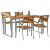 Zestaw do jadalni w ogrodzie 5 pcs Szary Lite Drewno Akacji