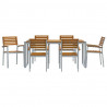Zestaw do jadalni w ogrodzie 7 pcs Szary Lite Drewno Akacji
