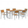 Zestaw do jadalni w ogrodzie 7 pcs Szary Lite Drewno Akacji