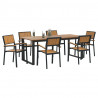 Zestaw do jadalni w ogrodzie 7 pcs Czarny Lite Drewno Akacji