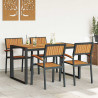 Zestaw do jadalni w ogrodzie 5 pcs Czarny Lite Drewno Akacji