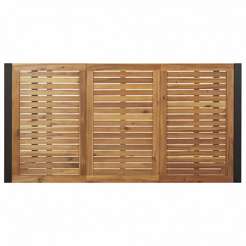 Zestaw do jadalni w ogrodzie 7 pcs Czarny Lite Drewno Akacji