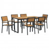 Zestaw do jadalni w ogrodzie 7 pcs Czarny Lite Drewno Akacji