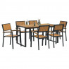 Zestaw do jadalni w ogrodzie 7 pcs Czarny Lite Drewno Akacji