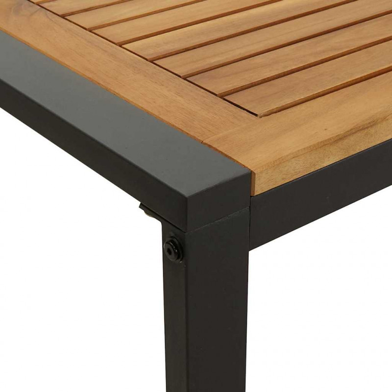 Zestaw do jadalni w ogrodzie 7 pcs Czarny Lite Drewno Akacji