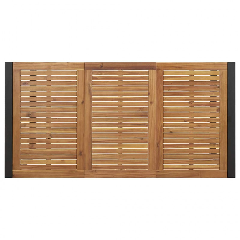 Zestaw do jadalni w ogrodzie 5 pcs Czarny Lite Drewno Akacji