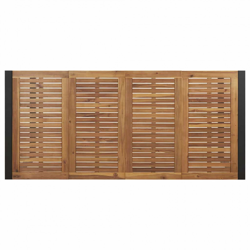 Zestaw do jadalni w ogrodzie 7 pcs Czarny Lite Drewno Akacji