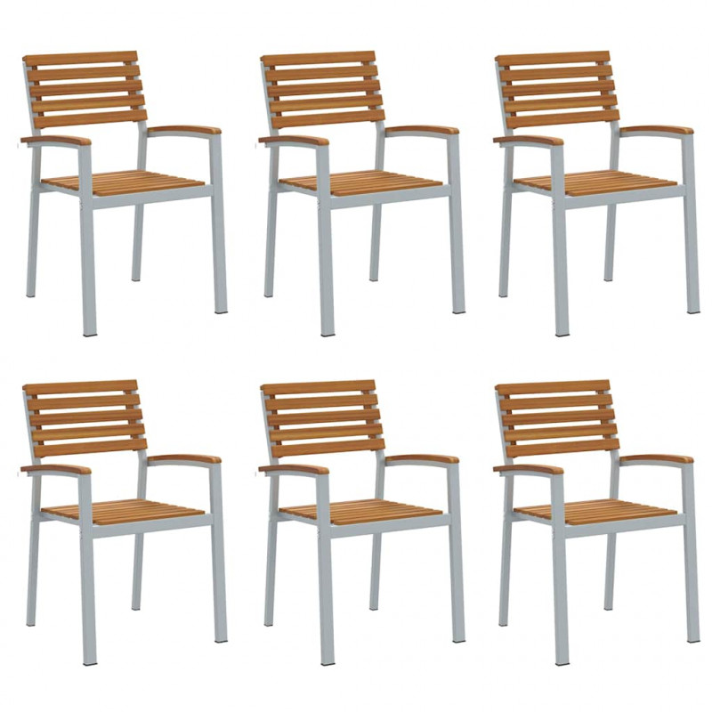 Krzesło Ogrodowe 6 pcs Brązowy 56 x 57 x 87 cm