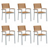 Krzesło Ogrodowe 6 pcs Brązowy 56 x 57 x 87 cm