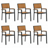 Krzesło składane 6 pcs Brązowy 56 x 57 x 87 cm