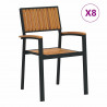 Krzesło składane 8 pcs Brązowy 56 x 57 x 87 cm