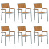 Krzesło składane 6 pcs Brązowy 56 x 57 x 87 cm