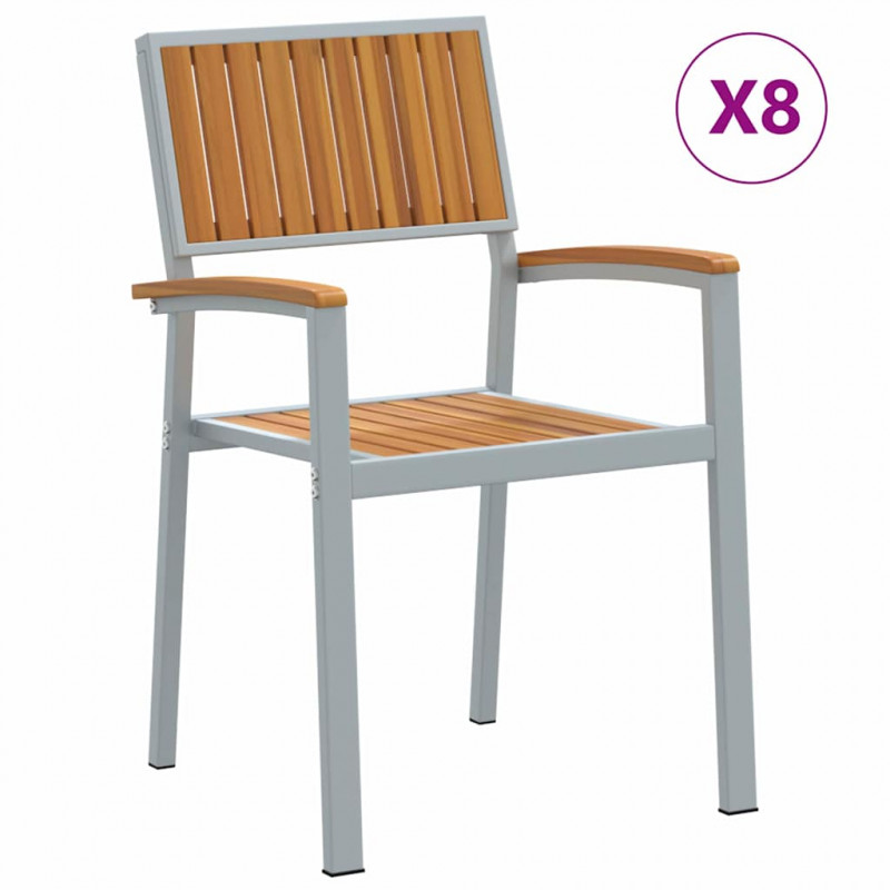 Krzesło składane 8 pcs Brązowy 56 x 57 x 87 cm