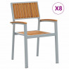 Krzesło składane 8 pcs Brązowy 56 x 57 x 87 cm