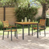 Zestaw do jadalni w ogrodzie 3 pcs Czarny Lite Drewno Akacji