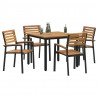Zestaw do jadalni w ogrodzie 5 pcs Czarny Lite Drewno Akacji