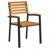 Zestaw do jadalni w ogrodzie 5 pcs Czarny Lite Drewno Akacji