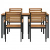 Zestaw do jadalni w ogrodzie 5 pcs Czarny Lite Drewno Akacji