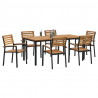 Zestaw do jadalni w ogrodzie 7 pcs Czarny Lite Drewno Akacji