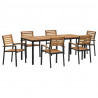 Zestaw do jadalni w ogrodzie 7 pcs Czarny Lite Drewno Akacji