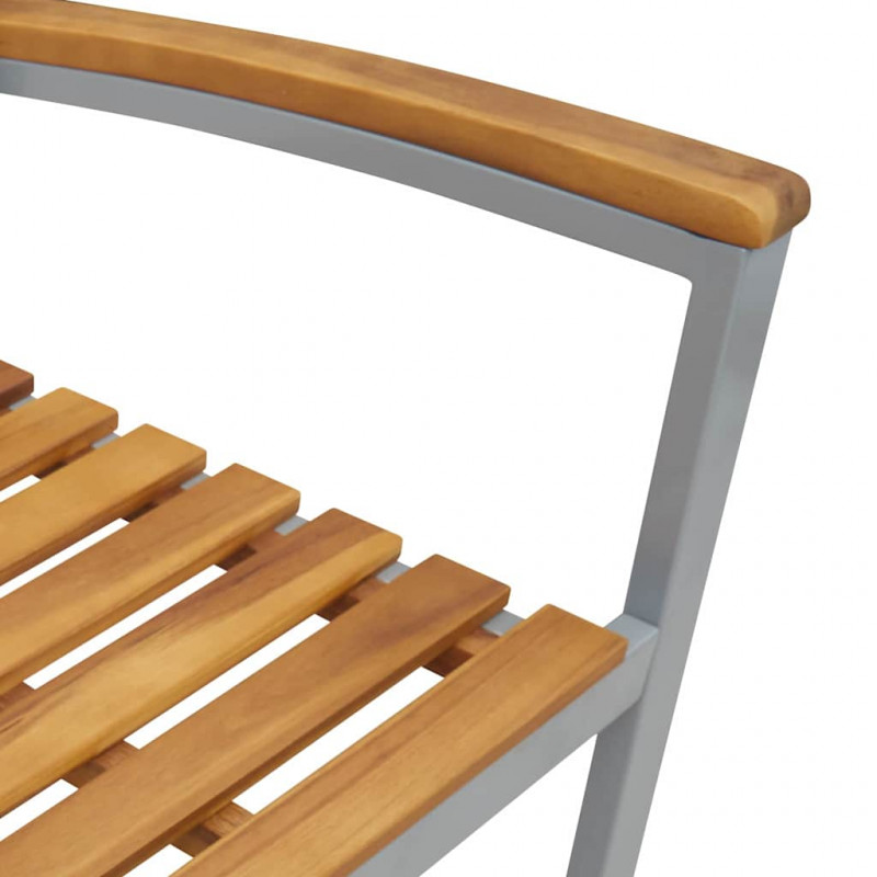 Zestaw do jadalni w ogrodzie 5 pcs Szary Lite Drewno Akacji