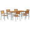 Zestaw do jadalni w ogrodzie 7 pcs Szary Lite Drewno Akacji