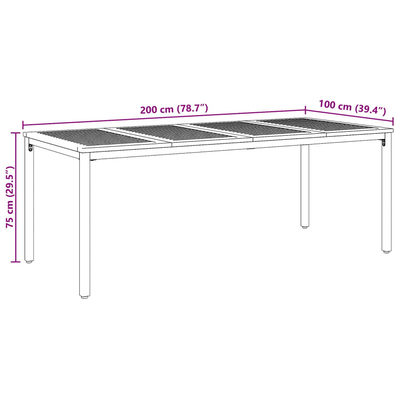 Zestaw do jadalni w ogrodzie 9 pcs Szary Lite Drewno Akacji