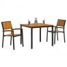 Zestaw do jadalni w ogrodzie 3 pcs Czarny Lite Drewno Akacji