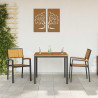 Zestaw do jadalni w ogrodzie 3 pcs Czarny Lite Drewno Akacji