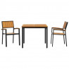 Zestaw do jadalni w ogrodzie 3 pcs Czarny Lite Drewno Akacji