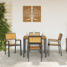 Zestaw do jadalni w ogrodzie 5 pcs Czarny Lite Drewno Akacji