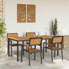 Zestaw do jadalni w ogrodzie 5 pcs Czarny Lite Drewno Akacji