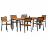 Zestaw do jadalni w ogrodzie 7 pcs Czarny Lite Drewno Akacji