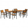 Zestaw do jadalni w ogrodzie 7 pcs Czarny Lite Drewno Akacji