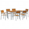 Zestaw do jadalni w ogrodzie 7 pcs Szary Lite Drewno Akacji
