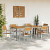 Zestaw do jadalni w ogrodzie 7 pcs Szary Lite Drewno Akacji
