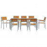 Zestaw do jadalni w ogrodzie 7 pcs Szary Lite Drewno Akacji